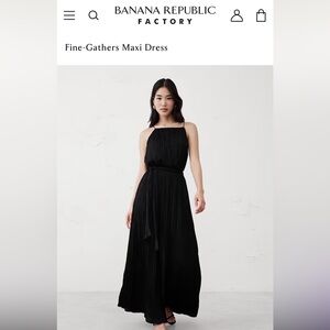 Banana Republic Factory Black Pleated Maxi Dress- Large